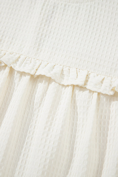 Threaded Pear Ava Trim Waffle Knit Blouse