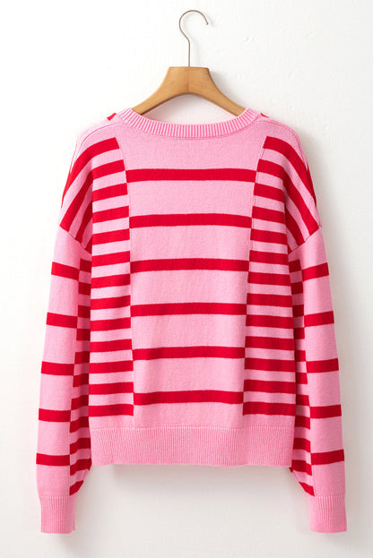 Threaded Pear Madison Shoulder Ribbed Trim Sweater