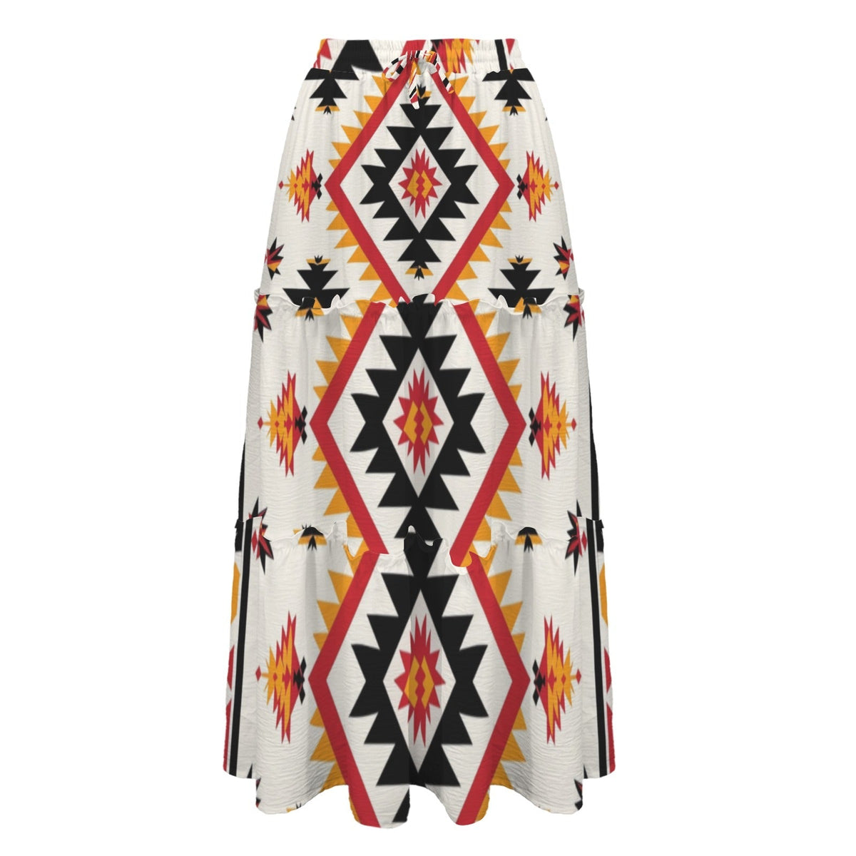 Baha Ranch San Antonio Aztec Tiered Prairie Maxi Skirt