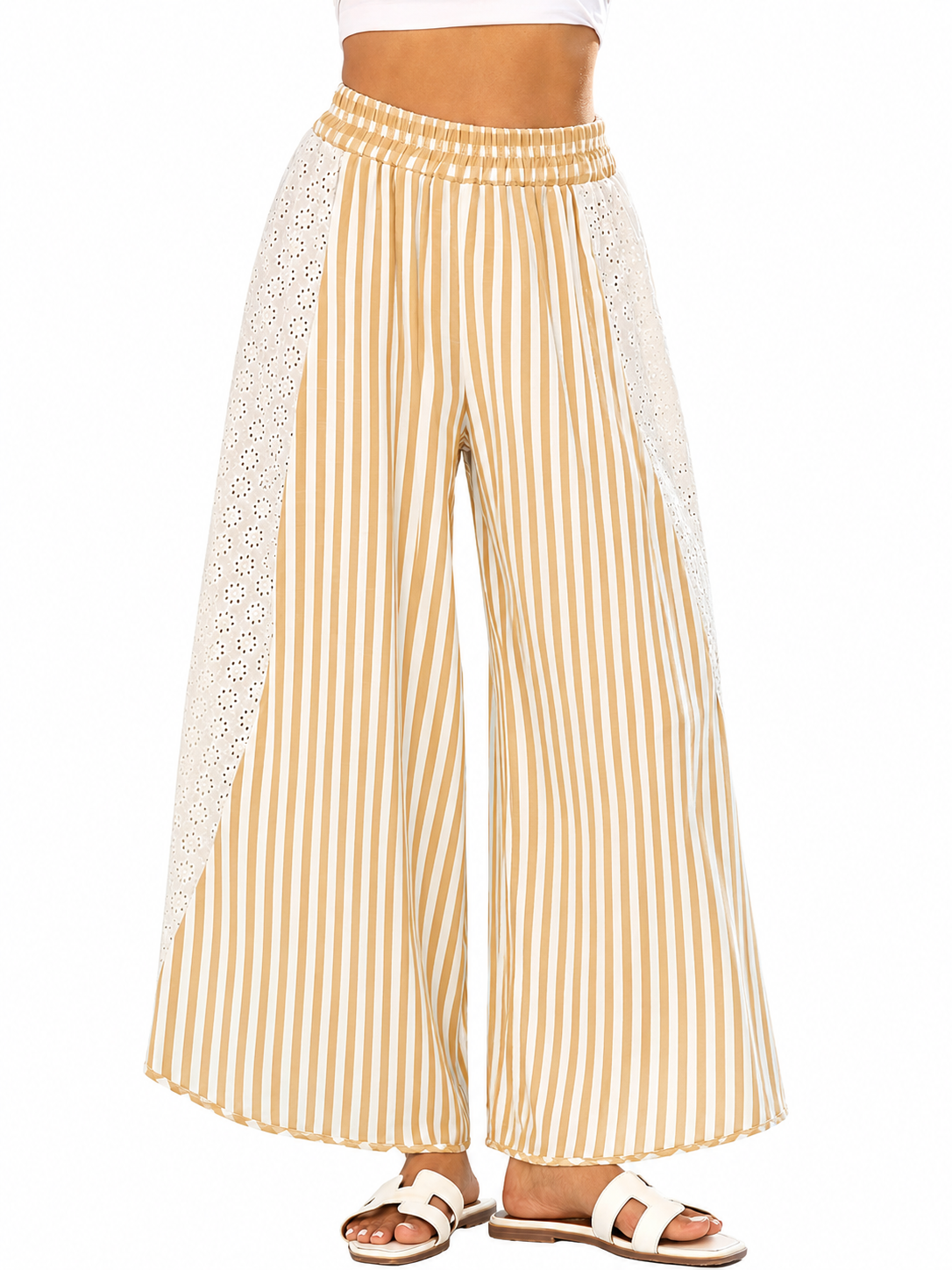 Women's Summer Striped Flare Palazzo Pants