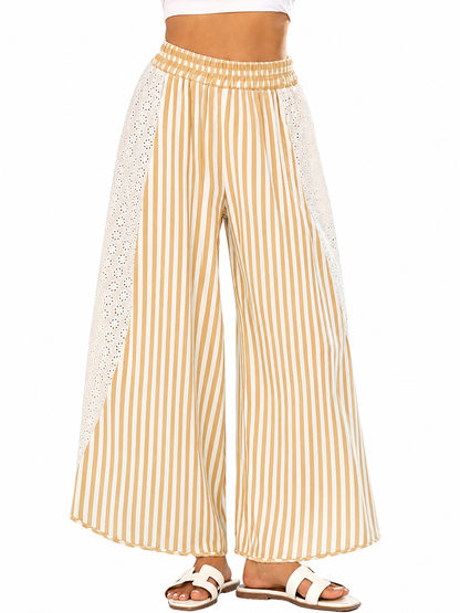 Women's Summer Striped Flare Palazzo Pants