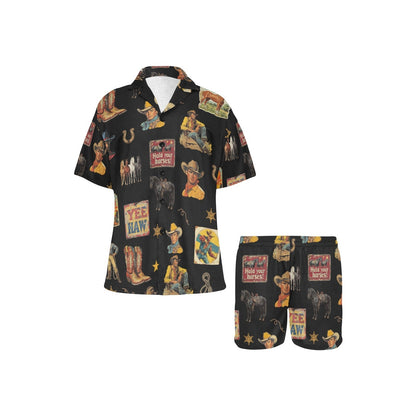 Baha Ranch Vintage Cowboy Collage Western Pajama Set