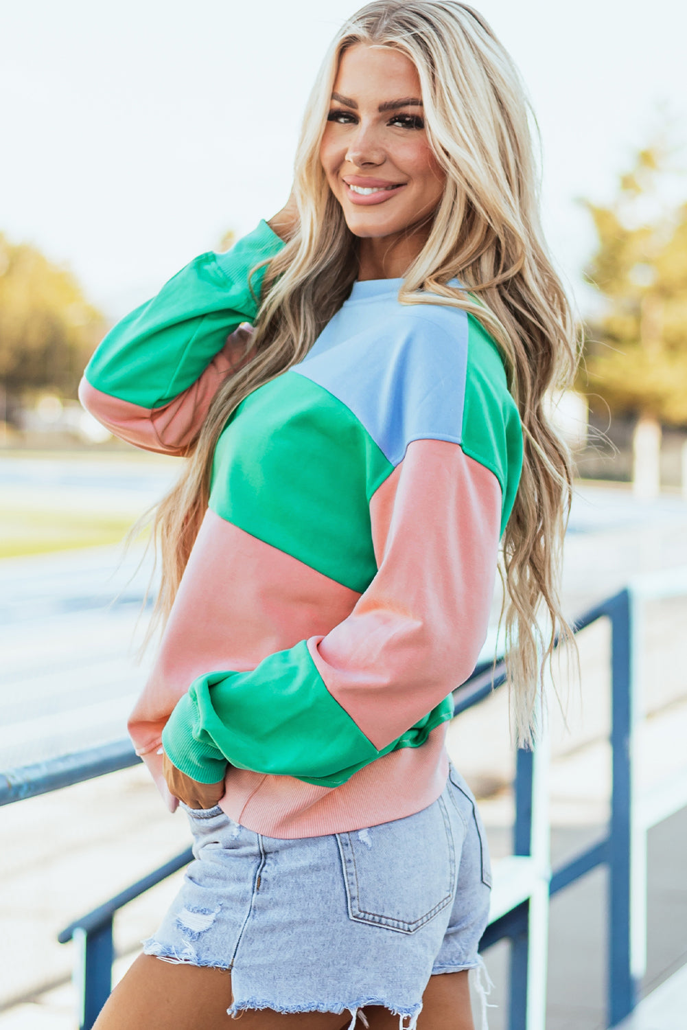 Threaded Pear Samantha Patchwork Sweatshirt