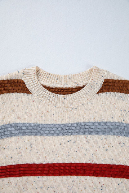 Threaded Pear Vivienne Shoulder Heathered Knit Sweater