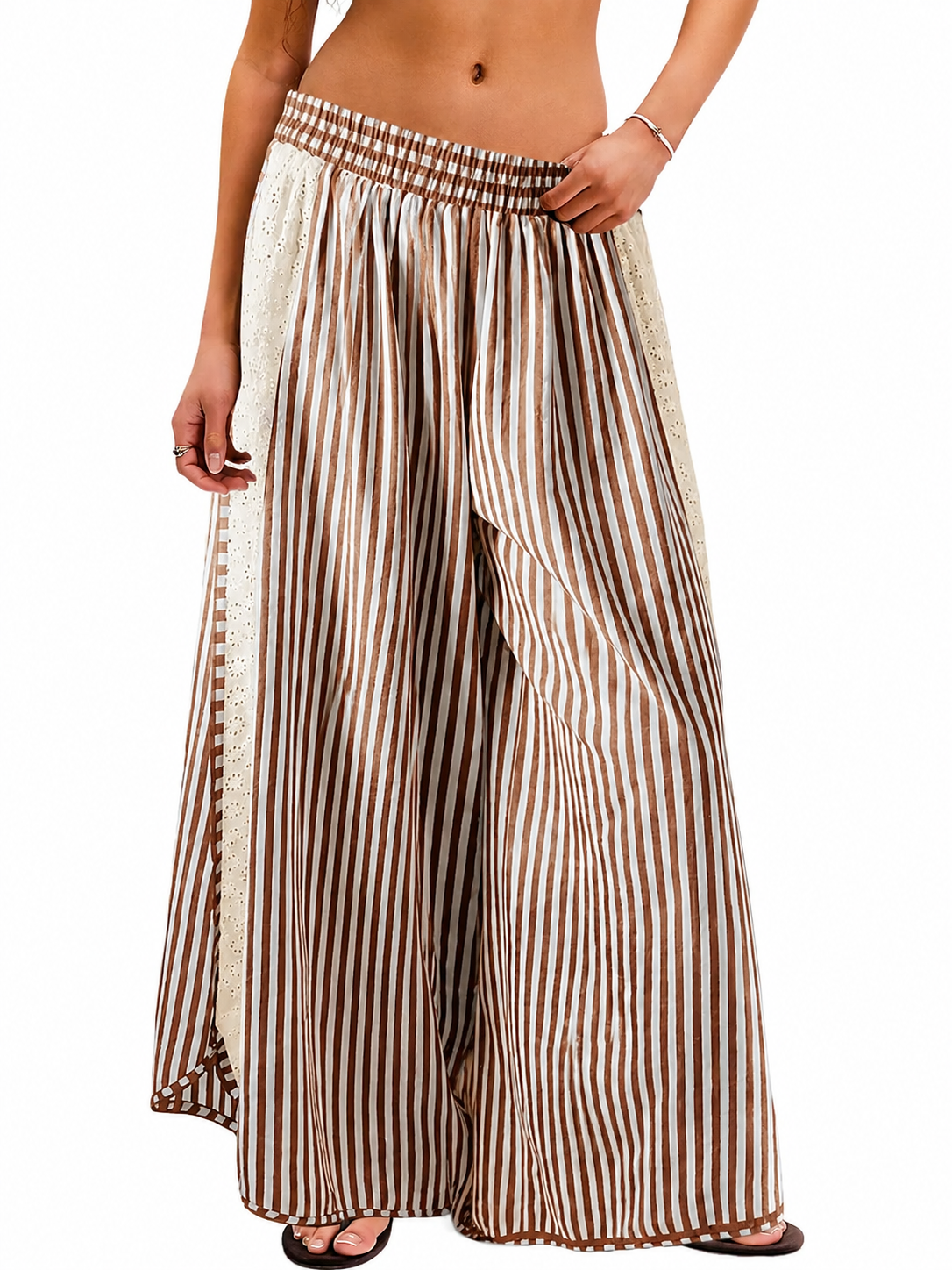 Women's Summer Striped Flare Palazzo Pants