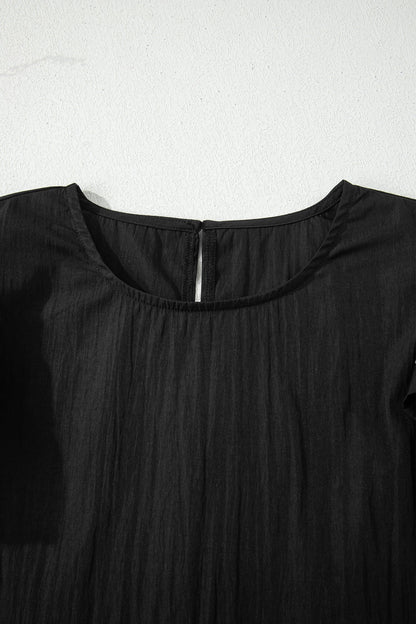 Threaded Pear Amani Short Sleeve Textured Blouse