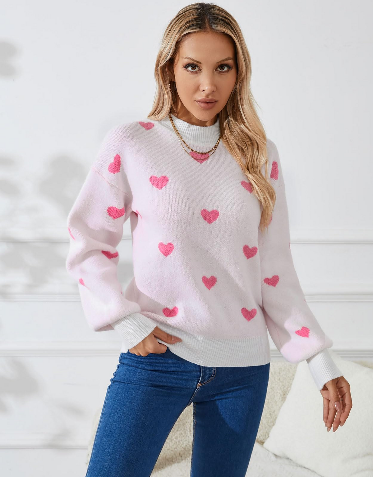 VALENTINE'S DAY SWEETHEART PRINT SWEATER