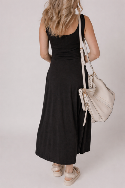 Threaded Pear Indie Scoop Flared Midi Dress