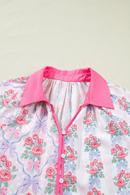 Threaded Pear Araceli Ruffled Half Sleeve Shirt