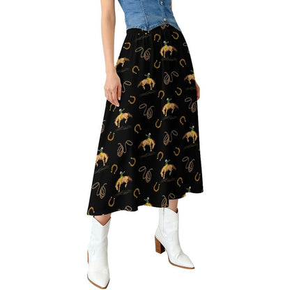 Baha Ranch Rodeo Cowboy Midi Skirt