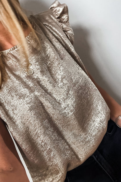 Threaded Pear Parker Ruffle Trim Sleeveless Top