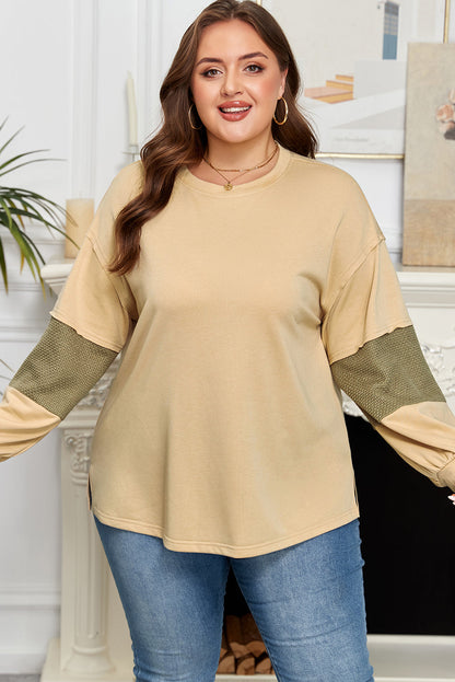 Threaded Pear Bethany Patchwork Drop Shoulder PLUS Pullover