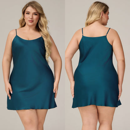 Elegant Satin Chiffon Sleepwear for Women, Summer Strap Sexy Nightdress, Simple Home Wear