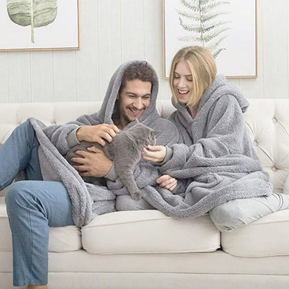 Women’s Winter Hoodie Sweatshirt with Big Pocket | Cozy Fleece-Lined Hooded Tops | Elegant Oversized Pullover Sweatshirt | Modern Relaxed Fit Winter Clothes for Ladies | 2026 Trendy Solid Color Streetwear Hoodie