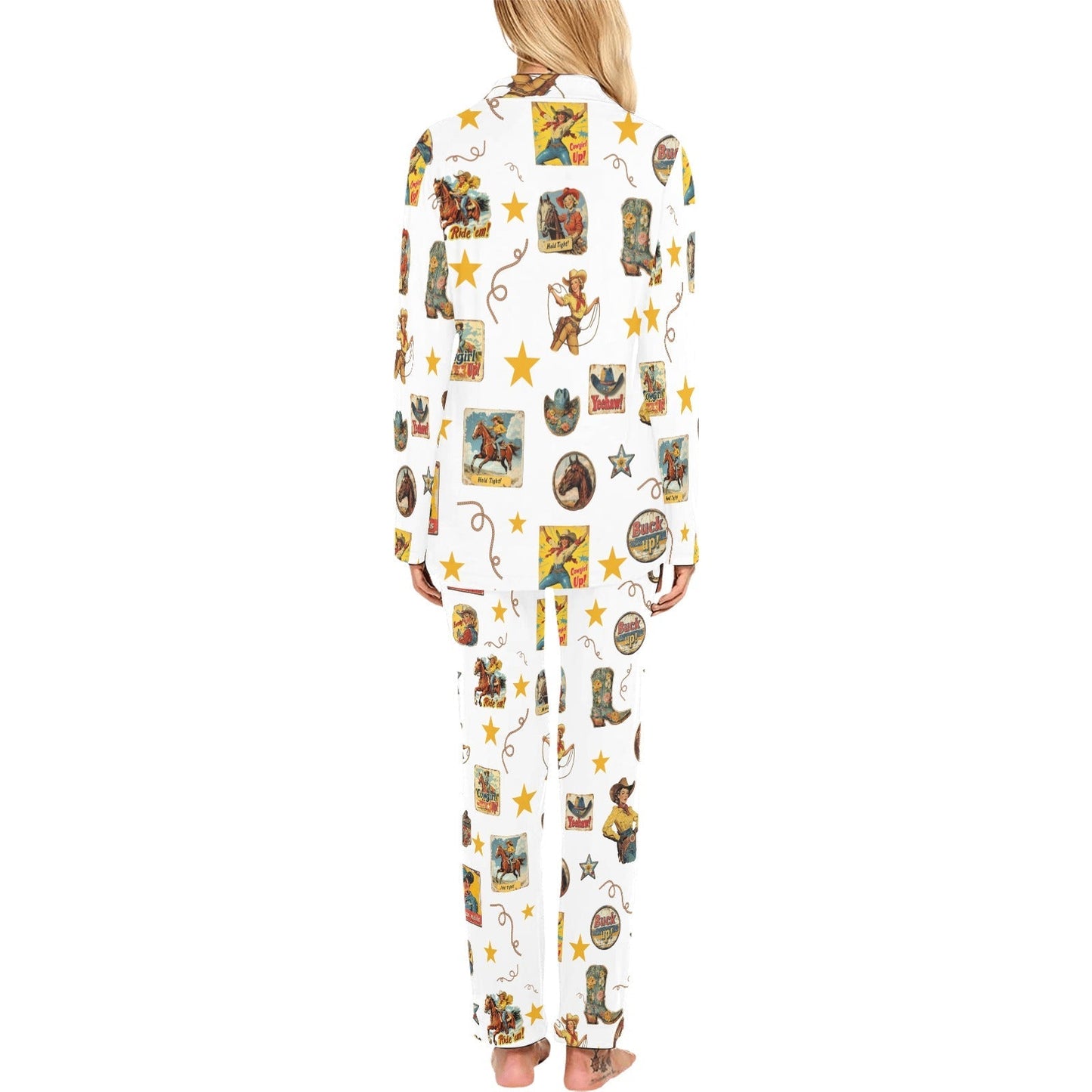 Baha Ranch Vintage Cowgirl Collage Pajama set
