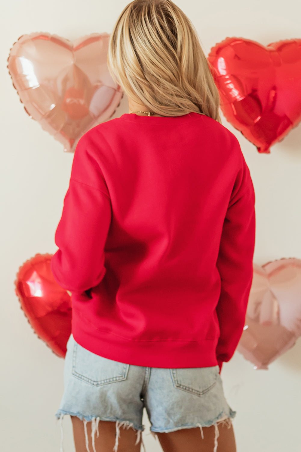 Threaded Pear Clementine Print Valentines Heart Sweatshirt