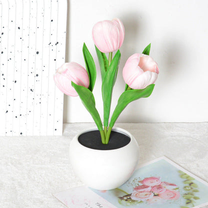 Rechargeable Tulip Night Light LED Simulation Flower Creative Table Light Home Decoration Bedroom Decoration Atmosphere Light