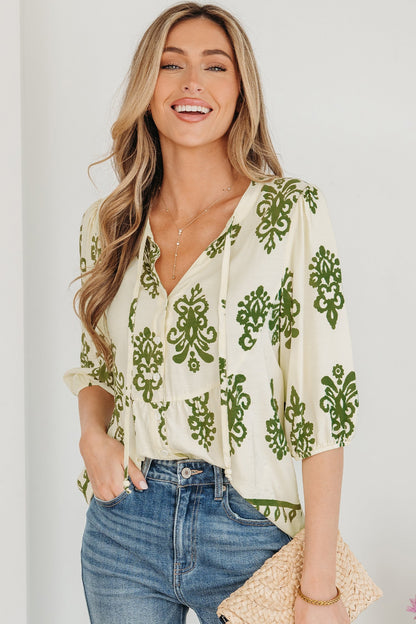 Threaded Pear Keziah Puffy Half Sleeve Shirt