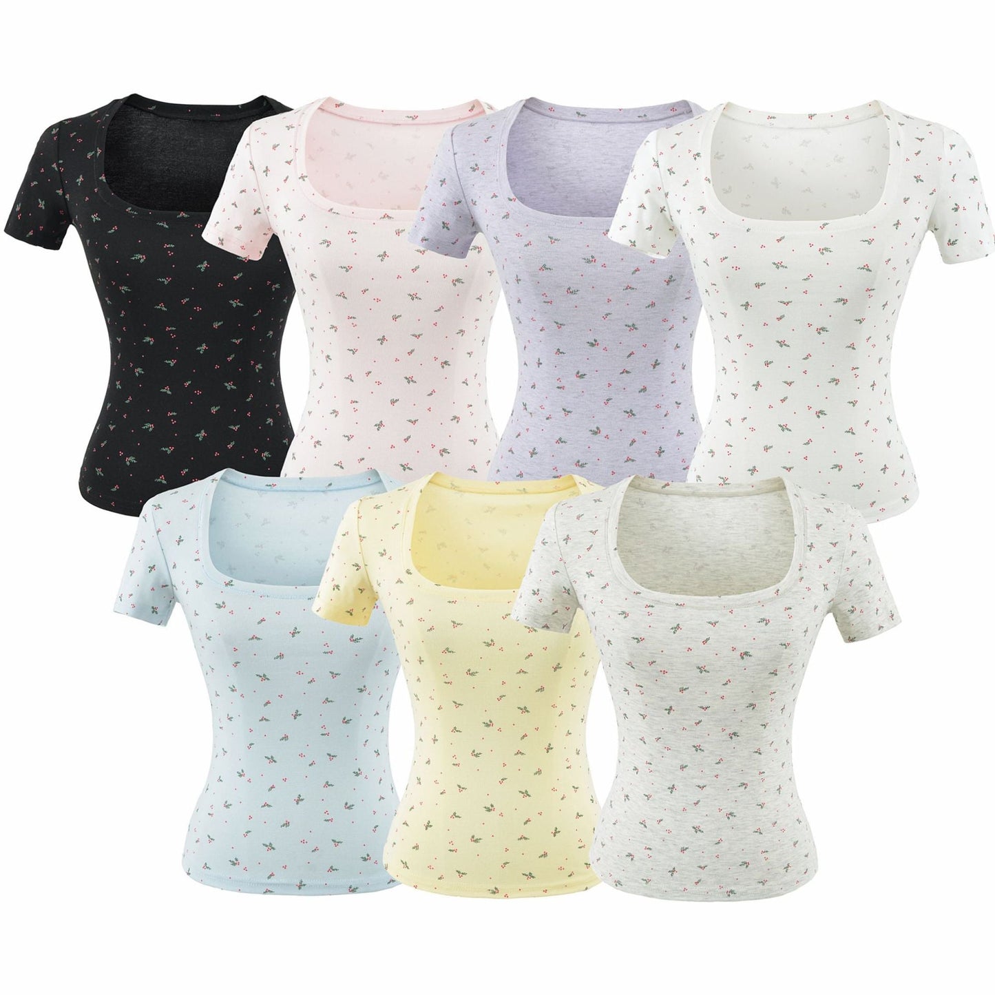 U-Neck Short Sleeve T-Shirt for Women