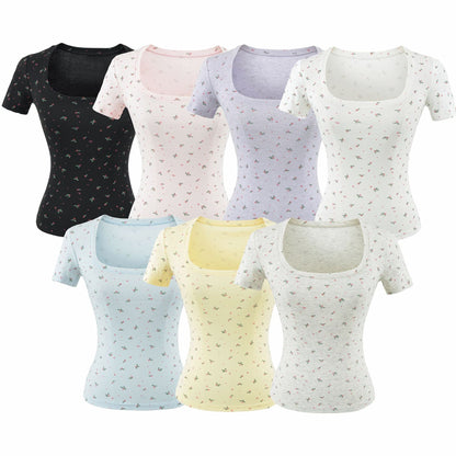 U-Neck Short Sleeve T-Shirt for Women