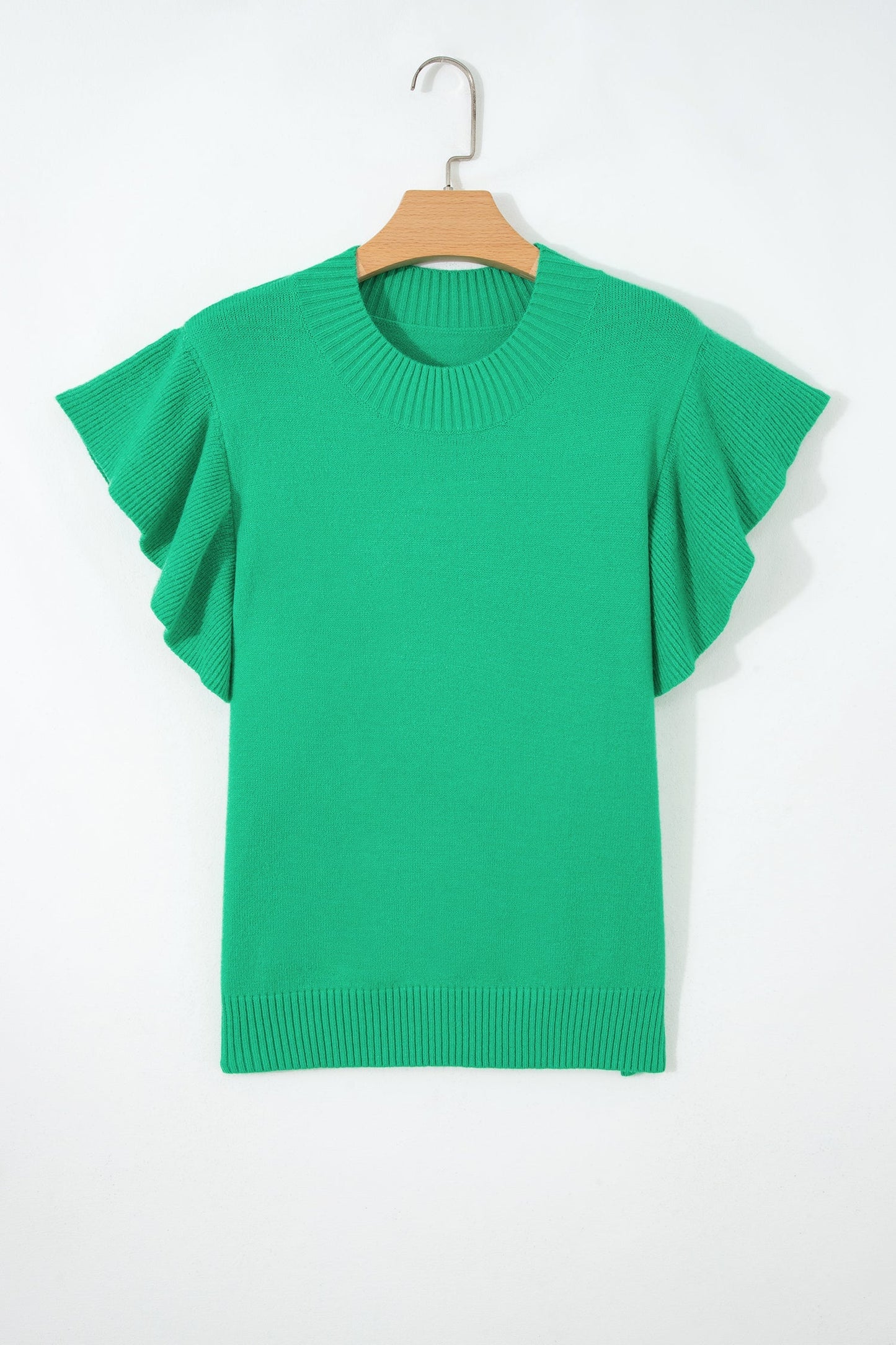 Threaded Pear Alexis Ruffle Short Sleeve Sweater
