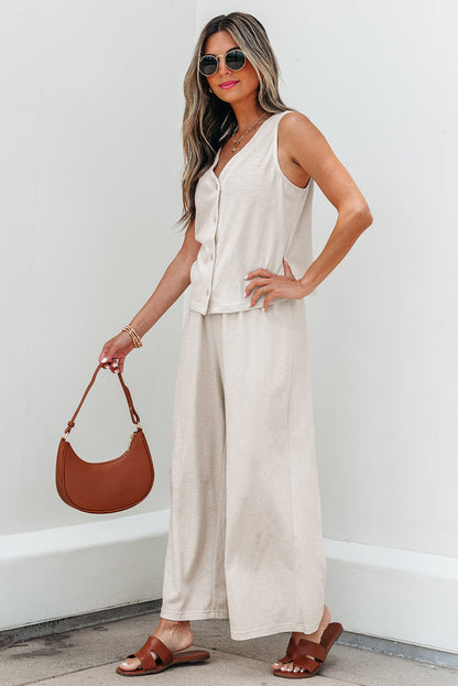 Threaded Pear Ember apricot Tank Top Set