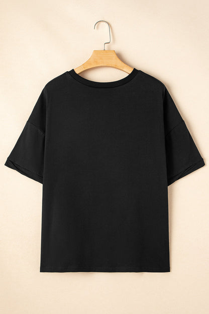 Threaded Pear Ayra Loose Half Sleeve Hi Low Hem Top