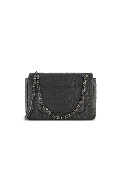 Alessia Rose Embossed Leather Bag - Black
