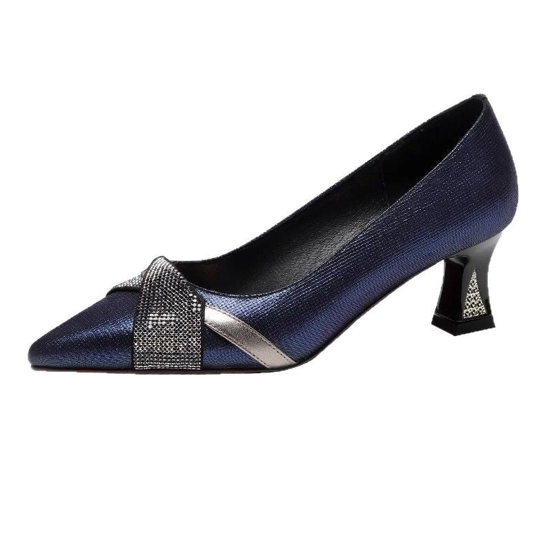 Women’s Pointed-Toe Versatile Chunky Heels | High-Sense Executive Block Heel Shoes | Trendy Minimalist Professional Pumps | Luxury-Label Statuesque Office Footwear | 2026 High-Fashion Radiant Comfort Heels