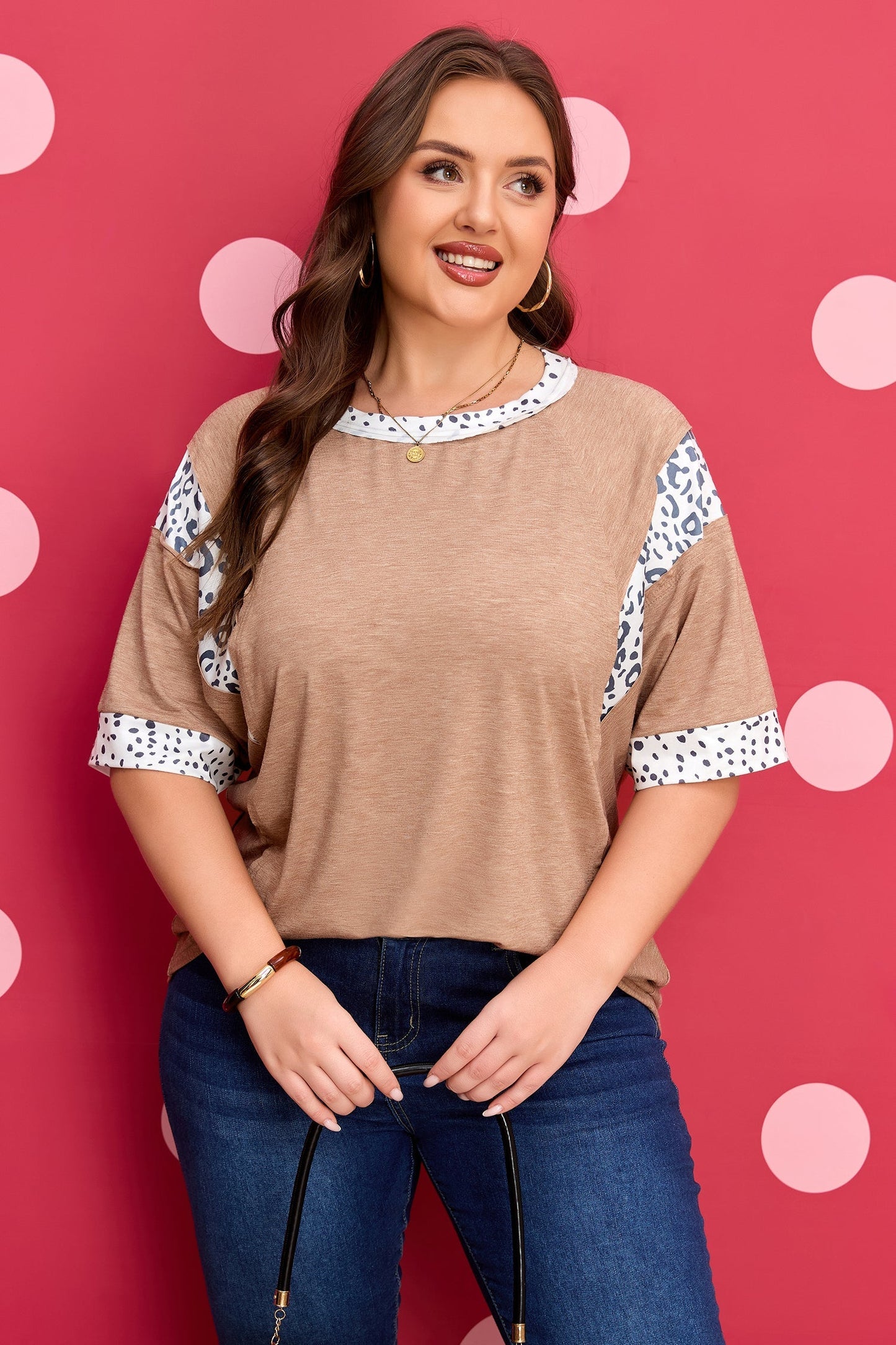Threaded Pear Abigail Color Block Patchwork PLUS Tee