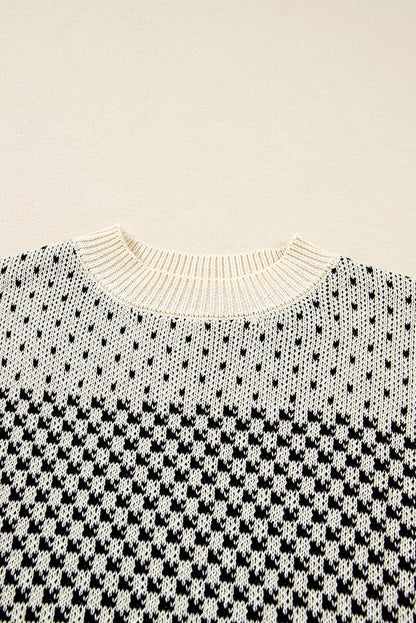 Threaded Pear Kinley Pattern Lantern Sleeve Sweater