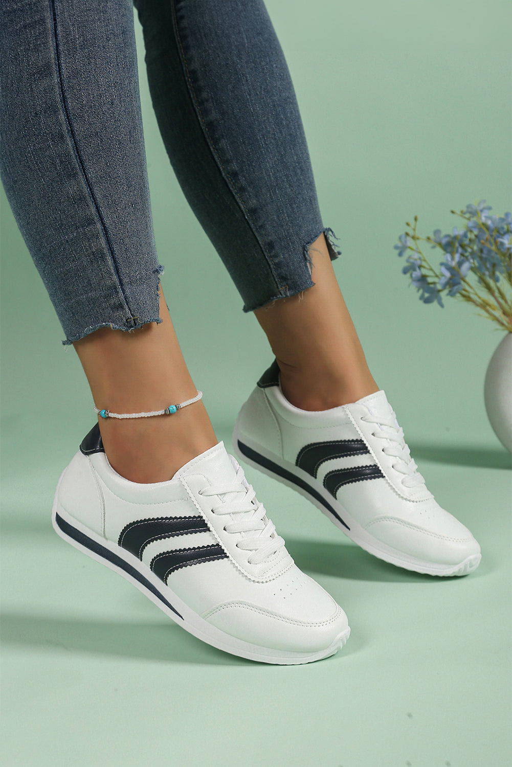 Threaded Pear Isabella Lace Up Flat Shoes
