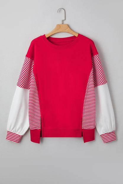 Threaded Pear Aaliyah Patchwork Sleeve Colorblock Sweatshirt