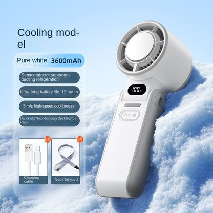 Portable Foldable Neck Fan with Digital Display and Infinite Speed Control, Compact Cooling Handheld Fan for Outdoor Use