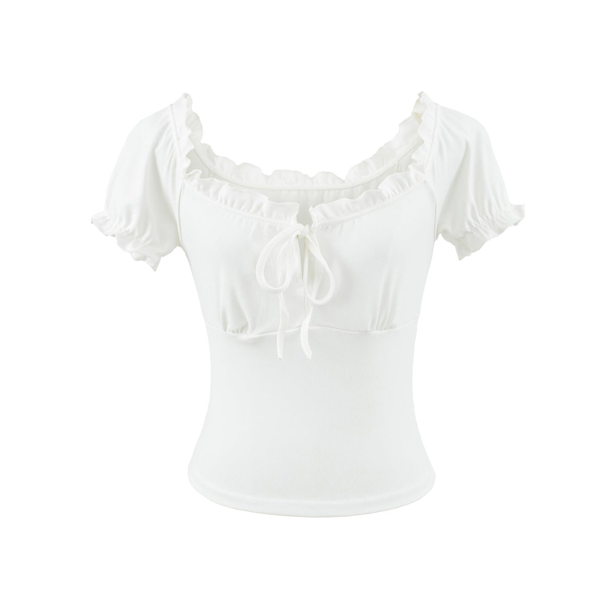 Square neck short sleeved T-shirt for women