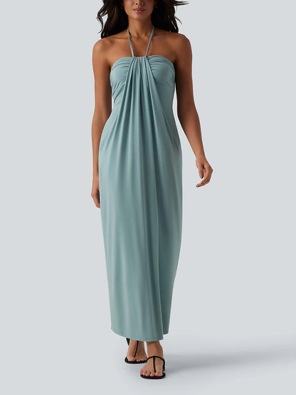 Creator’s Pick Halter Tie Back Maxi Dress with Pockets
