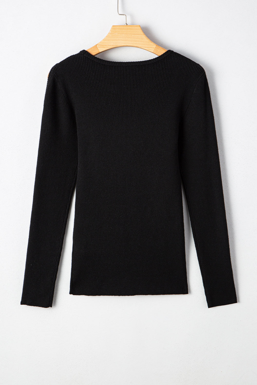 Threaded Pear Amaya Ribbed Knit Cold Shoulder Sweater