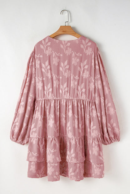 Threaded Pear Miracle Surplice Tiered Ruffled PLUS Dress