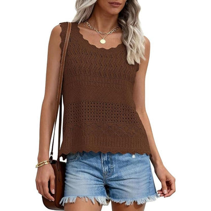 Women's Boho Crochet Knit Tank Top