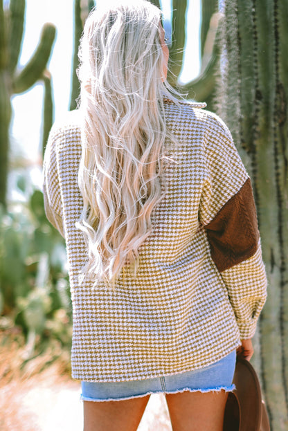 Threaded Pear Luna Houndstooth Loose Shacket