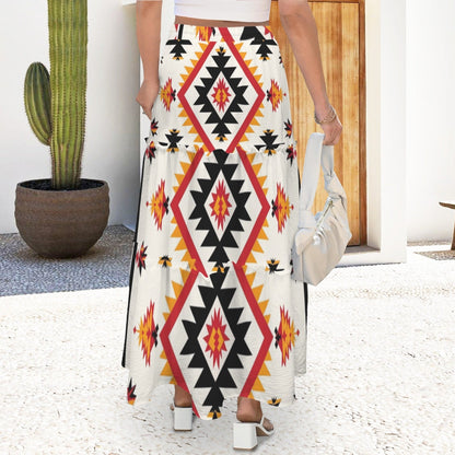 Baha Ranch San Antonio Aztec Tiered Prairie Maxi Skirt