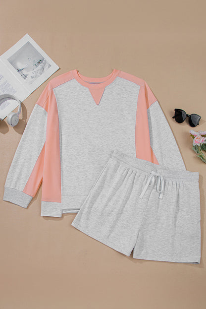 Threaded Pear Lilliana Colorblock Pullover Casual PLUS Shorts