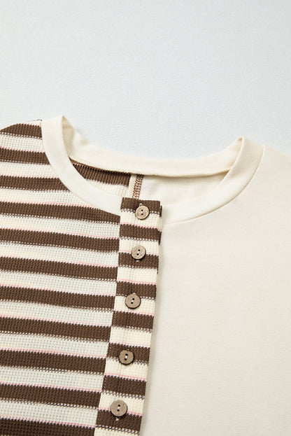 Threaded Pear Ariana Stripe Stitched Oversized Sweatshirt