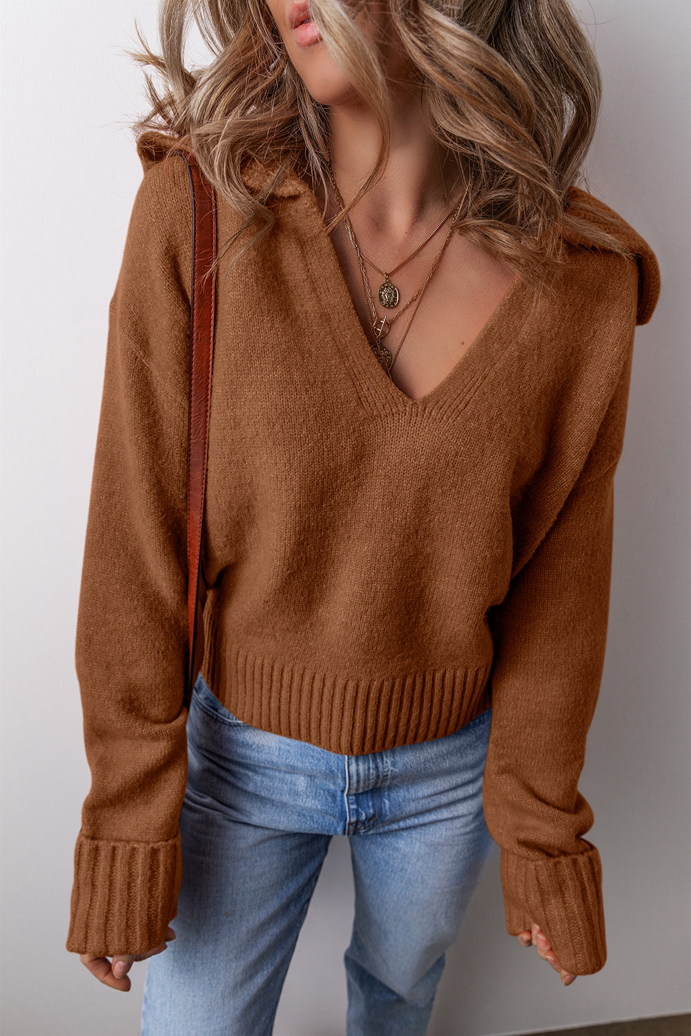 Threaded Pear Avery Edge Sexy Elegant Sweater