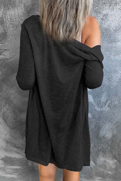 Threaded Pear Madison Open-Front Buttons Cardigan
