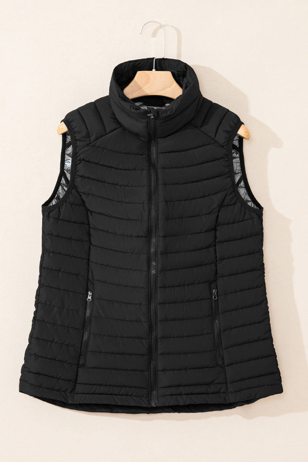 Threaded Pear Harper Quilted Zipped Puffer Vest