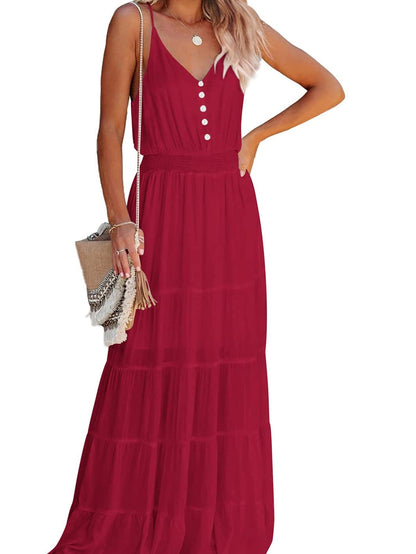 Women's 2026 Summer Maxi Dress High Waist Beach Vacation Long Sundresses