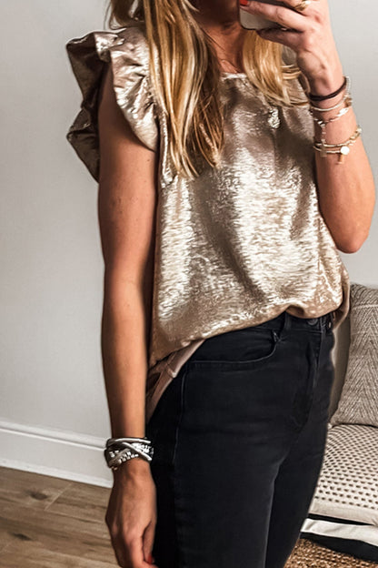 Threaded Pear Parker Ruffle Trim Sleeveless Top