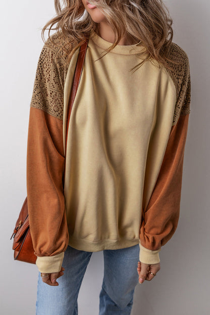 Threaded Pear Scarlett Colorblock Drop Shoulder Sweatshirt