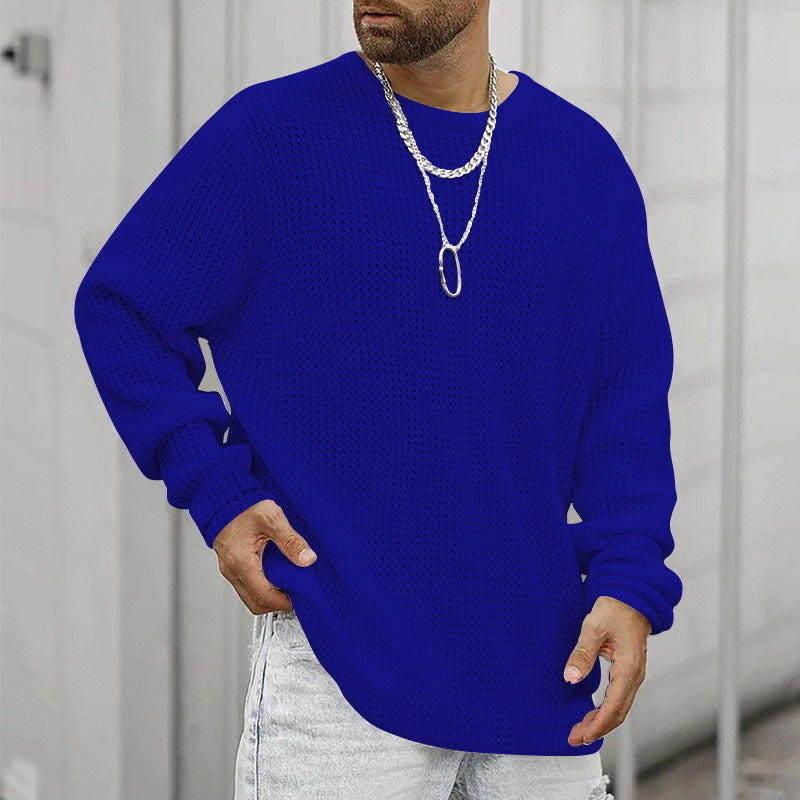 Men’s Casual Long Sleeve Crew Neck Top | High-Sense Loose Fit Urban Pullover | Trendy Minimalist Relaxed Fit Shirt | Luxury-Label Statuesque Men’s Essential | 2026 High-Fashion Radiant Comfort Wear